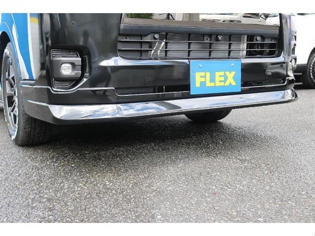ハイエースバン スーパーGL ダークプライムII BIG-X11インチナビビルトインETC2.0HDMIUSBポートベッドキットフロントスポイラーFLEXオーバーフェンダーネオトレースLEDテールFLEX17インチアルミナスカータイヤローダウン(17枚目)
