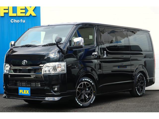 ハイエースバン スーパーGL ダークプライムII BIG-X11インチナビビルトインETC2.0HDMIUSBポートベッドキットフロントスポイラーFLEXオーバーフェンダーネオトレースLEDテールFLEX17インチアルミナスカータイヤローダウン(22枚目)
