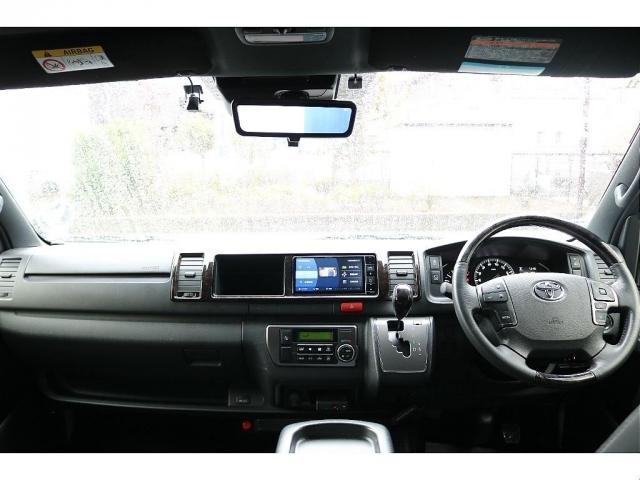 ハイエースバン スーパーGL ダークプライムII RAYS16インチアルミグッドイヤーナスカータイヤフロントスポイラーFLEXLEDテールオーバーフェンダーローダウンカロッツェリアナビETCドライブレコーダーベッドキット防虫ネッリアフィルム(3枚目)