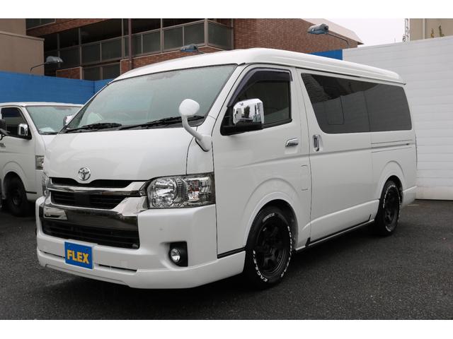 ハイエースバン スーパーGL ダークプライムII RAYS16インチアルミグッドイヤーナスカータイヤフロントスポイラーFLEXLEDテールオーバーフェンダーローダウンカロッツェリアナビETCドライブレコーダーベッドキット防虫ネッリアフィルム(9枚目)