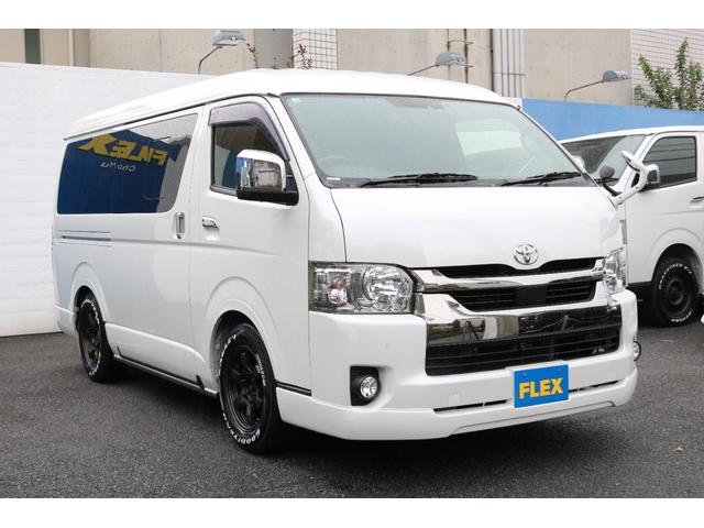 ハイエースバン スーパーGL ダークプライムII RAYS16インチアルミグッドイヤーナスカータイヤフロントスポイラーFLEXLEDテールオーバーフェンダーローダウンカロッツェリアナビETCドライブレコーダーベッドキット防虫ネッリアフィルム(10枚目)