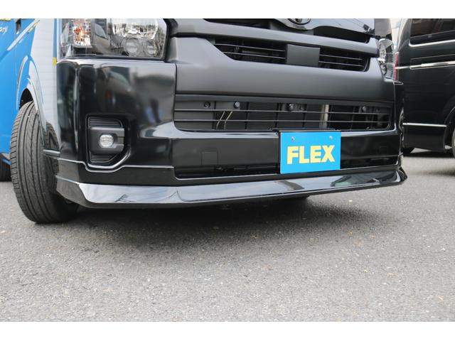ハイエースワゴン ＧＬ　ロング　ＢＩＧ－ＸナビＥＴＣ２．０フリップダウンモニターＦＬＥＸインテリアパネルステアリングシートカバー床張り施工ＦＬＥＸ１７インチアルミナスカータイヤフロントスポイラーオーバーフェンダーＦＬＥＸテール（21枚目）