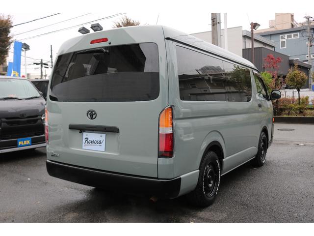 ハイエースワゴン GL Renocaコーストライン角目4灯メッキ部マッドブラック塗装FLEX16インチアルミTOYOタイヤFLEXLEDテールオーバーフェンダーカロッツェリアナビETCフリップダウンモニターシートカバー(11枚目)