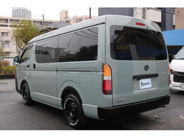 ハイエースワゴン GL Renocaコーストライン角目4灯メッキ部マッドブラック塗装FLEX16インチアルミTOYOタイヤFLEXLEDテールオーバーフェンダーカロッツェリアナビETCフリップダウンモニターシートカバー(12枚目)
