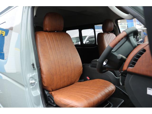 ハイエースワゴン GL Renocaコーストライン角目4灯メッキ部マッドブラック塗装FLEX16インチアルミTOYOタイヤFLEXLEDテールオーバーフェンダーカロッツェリアナビETCフリップダウンモニターシートカバー(16枚目)