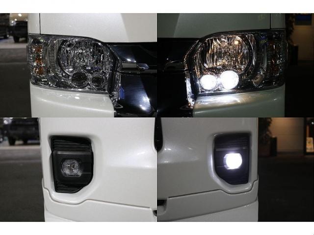 ハイエースワゴン ＧＬ　ロング　内装架装ｖａｒｉｏｕｓシートカバーＢＩＧ－ＸナビＥＴＣ２．０ＨＤＭＩフリップダウンモニターフロントスポイラーオーバーフェンダーＦＬＥＸＬＥＤテールローダウンＦＬＥＸ１７インチアルミナスカータイヤ（16枚目）