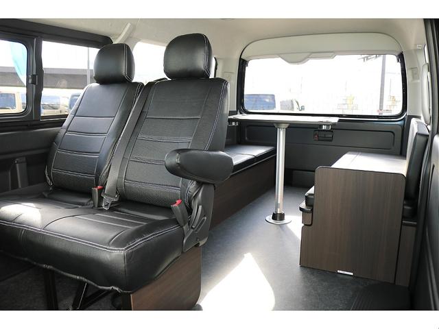 ハイエースワゴン ＧＬ　ロング　内装架装ｖａｒｉｏｕｓシートカバーＢＩＧ－ＸナビＥＴＣ２．０ＨＤＭＩフリップダウンモニターフロントスポイラーオーバーフェンダーＦＬＥＸＬＥＤテールローダウンＦＬＥＸ１７インチアルミナスカータイヤ（21枚目）