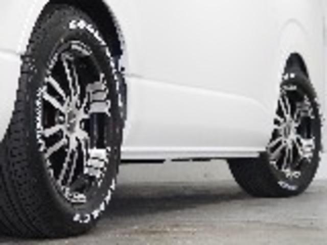 ハイエースワゴン ＧＬ　ロング　内装架装ｖａｒｉｏｕｓシートカバーＢＩＧ－ＸナビＥＴＣ２．０ＨＤＭＩフリップダウンモニターフロントスポイラーオーバーフェンダーＦＬＥＸＬＥＤテールローダウンＦＬＥＸ１７インチアルミナスカータイヤ（37枚目）