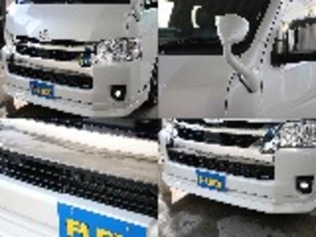 ハイエースワゴン ＧＬ　ロング　内装架装ｖａｒｉｏｕｓシートカバーＢＩＧ－ＸナビＥＴＣ２．０ＨＤＭＩフリップダウンモニターフロントスポイラーオーバーフェンダーＦＬＥＸＬＥＤテールローダウンＦＬＥＸ１７インチアルミナスカータイヤ（40枚目）