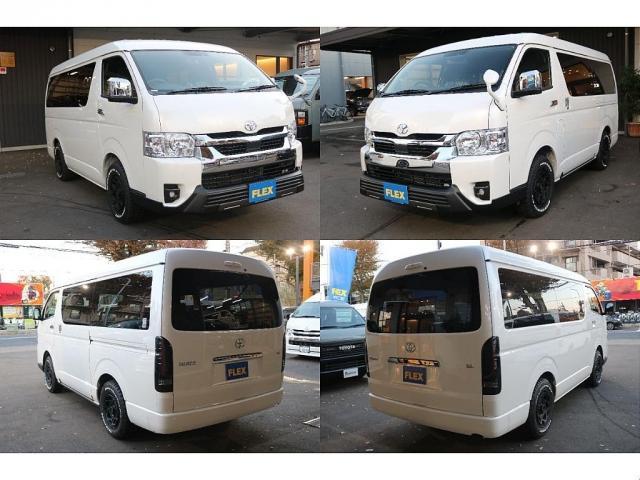 ハイエースワゴン ＧＬ　シートアレンジｎｅｃｒｏｓｓ床張り施工ＢＩＧ－ＸナビＥＴＣ２．０フリップダウンモニターシートカバーＴ－ＦｏｒｃｅスポイラーオーバーフェンダーＴＯＹＯタイヤＦＬＥＸ１６インチアルミＦＬＥＸＬＥＤテール（21枚目）