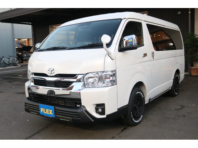 ハイエースワゴン ＧＬ　シートアレンジｎｅｃｒｏｓｓ床張り施工ＢＩＧ－ＸナビＥＴＣ２．０フリップダウンモニターシートカバーＴ－ＦｏｒｃｅスポイラーオーバーフェンダーＴＯＹＯタイヤＦＬＥＸ１６インチアルミＦＬＥＸＬＥＤテール（40枚目）