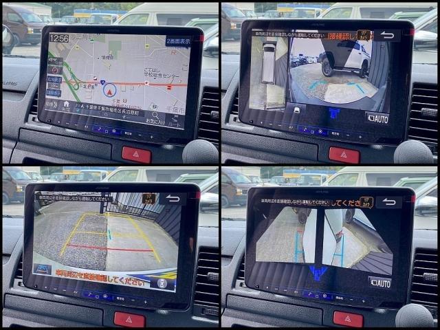 ハイエースバン ロングDX キャンピングWoodVillageメッキ部マッドブラック塗装FLEXテールシートカバーFLEX16インチアルミTOYOタイヤオーバーフェンダーT-Forcスポイラー床張り施工BIG-XナビETC2.0(3枚目)