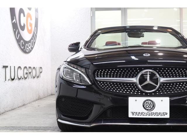 Cクラス C180カブリオレスポーツ レザEXC/RSP 1オ-ナ 赤本革&Sヒータ&エアスカ-フ 赤幌 HUD ナビTV BT音楽 Bカメラ PTS DSRC AMGエアロ/19AW ダイナミックS LEDヘッドライト 9AT 2年保証(6枚目)