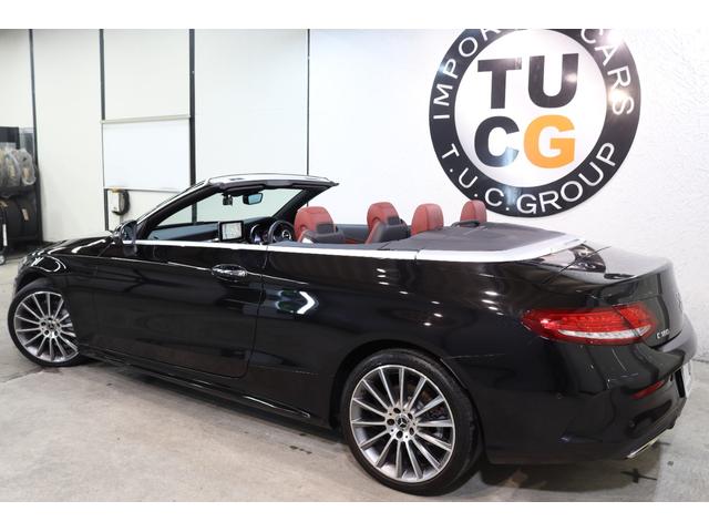 Cクラス C180カブリオレスポーツ レザEXC/RSP 1オ-ナ 赤本革&Sヒータ&エアスカ-フ 赤幌 HUD ナビTV BT音楽 Bカメラ PTS DSRC AMGエアロ/19AW ダイナミックS LEDヘッドライト 9AT 2年保証(14枚目)