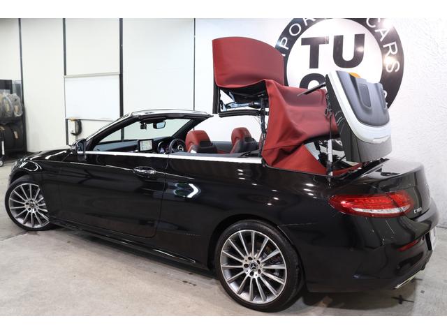 Cクラス C180カブリオレスポーツ レザEXC/RSP 1オ-ナ 赤本革&Sヒータ&エアスカ-フ 赤幌 HUD ナビTV BT音楽 Bカメラ PTS DSRC AMGエアロ/19AW ダイナミックS LEDヘッドライト 9AT 2年保証(15枚目)