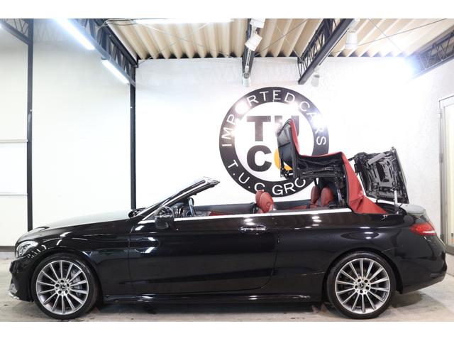 Cクラス C180カブリオレスポーツ レザEXC/RSP 1オ-ナ 赤本革&Sヒータ&エアスカ-フ 赤幌 HUD ナビTV BT音楽 Bカメラ PTS DSRC AMGエアロ/19AW ダイナミックS LEDヘッドライト 9AT 2年保証(37枚目)