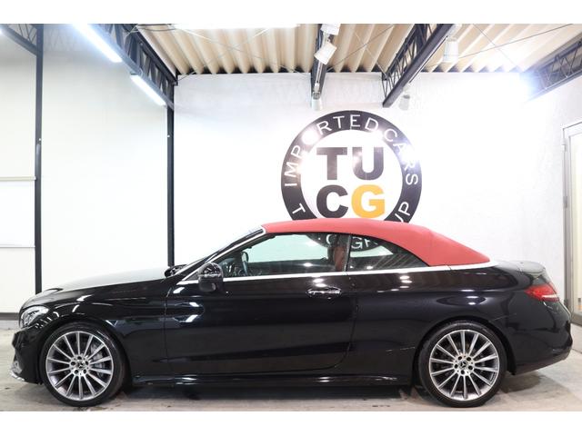 Cクラス C180カブリオレスポーツ レザEXC/RSP 1オ-ナ 赤本革&Sヒータ&エアスカ-フ 赤幌 HUD ナビTV BT音楽 Bカメラ PTS DSRC AMGエアロ/19AW ダイナミックS LEDヘッドライト 9AT 2年保証(38枚目)