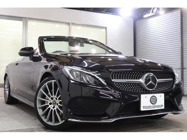 Cクラス C180カブリオレスポーツ レザEXC/RSP 1オ-ナ 赤本革&Sヒータ&エアスカ-フ 赤幌 HUD ナビTV BT音楽 Bカメラ PTS DSRC AMGエアロ/19AW ダイナミックS LEDヘッドライト 9AT 2年保証(40枚目)