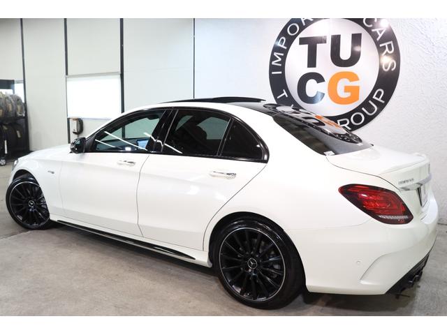 Cクラス C43 4マチック RSP 後期型 MEコネ 赤本革 パノSR HUD 純ナビTV スマホ連携 ブルメスター Bカメラ PTS DSRC ハンズフリA エアバランスP AMGエアロ&19AW AMGライドCサス 2年保証(4枚目)