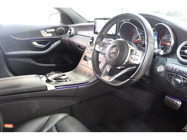 Cクラス C220dアバンギャルド AMGライン レーダーSP 後期型 MEコネ キーレスゴー 黒革&メモリーP&Sヒーター 純正ナビTV スマホ連携 Bカメラ PTS DSRC AMGエアロ&18AW LEDライト ダイナミックS 9AT 2年保証(13枚目)