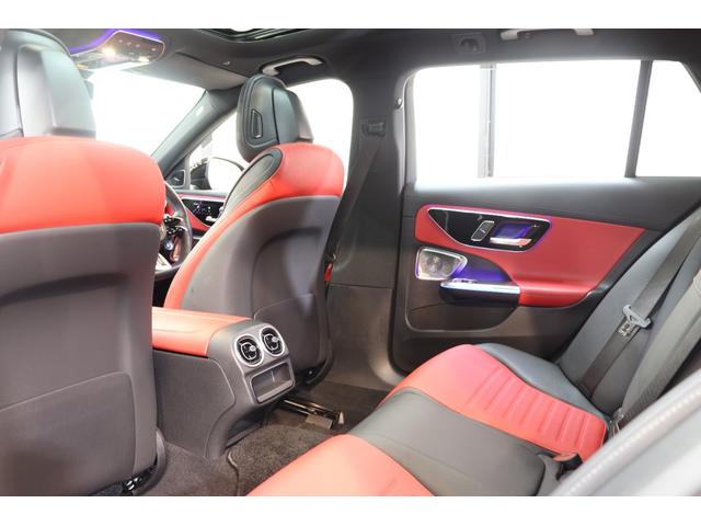 Cクラスステーションワゴン C43 4マチック RSP BSG搭載 赤/黒本革 ベンチレーター パノSR HUD MBUX/ARナビTV スマホ連携 ブルメスタ 360カメラ PTS 自動Rゲート AMGエアロ&19AW Rアクスルステア 2年保証(5枚目)