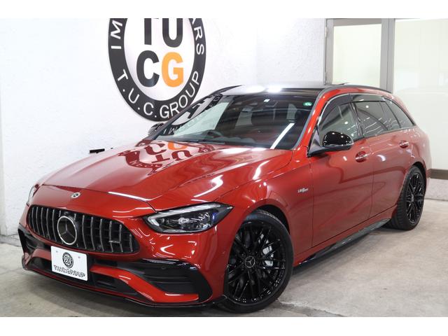 Cクラスステーションワゴン C43 4マチック RSP BSG搭載 赤/黒本革 ベンチレーター パノSR HUD MBUX/ARナビTV スマホ連携 ブルメスタ 360カメラ PTS 自動Rゲート AMGエアロ&19AW Rアクスルステア 2年保証(12枚目)