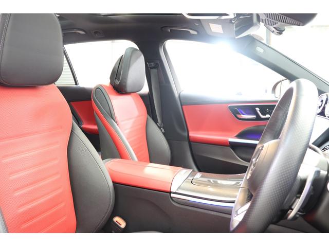 Cクラスステーションワゴン C43 4マチック RSP BSG搭載 赤/黒本革 ベンチレーター パノSR HUD MBUX/ARナビTV スマホ連携 ブルメスタ 360カメラ PTS 自動Rゲート AMGエアロ&19AW Rアクスルステア 2年保証(27枚目)