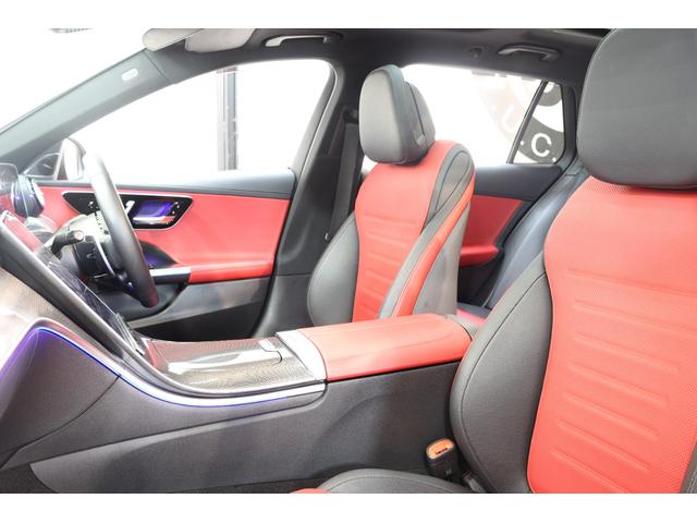 Cクラスステーションワゴン C43 4マチック RSP BSG搭載 赤/黒本革 ベンチレーター パノSR HUD MBUX/ARナビTV スマホ連携 ブルメスタ 360カメラ PTS 自動Rゲート AMGエアロ&19AW Rアクスルステア 2年保証(32枚目)