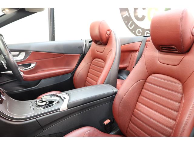 Ｃクラス Ｃ１８０カブリオレスポーツ　レザーＥＸＣ＆ＲＳＰ　１オーナー　後期型　ＭＥコネ　赤本革＆エアスカーフ　黒幌　ＨＵＤ　ナビＴＶ　スマホ連携　Ｂカメラ　ＰＴＳ　ＤＳＲＣ　ＡＭＧエアロ／１９ＡＷ　エアバランスＰＫＧ　９ＡＴ　２年保証付（5枚目）
