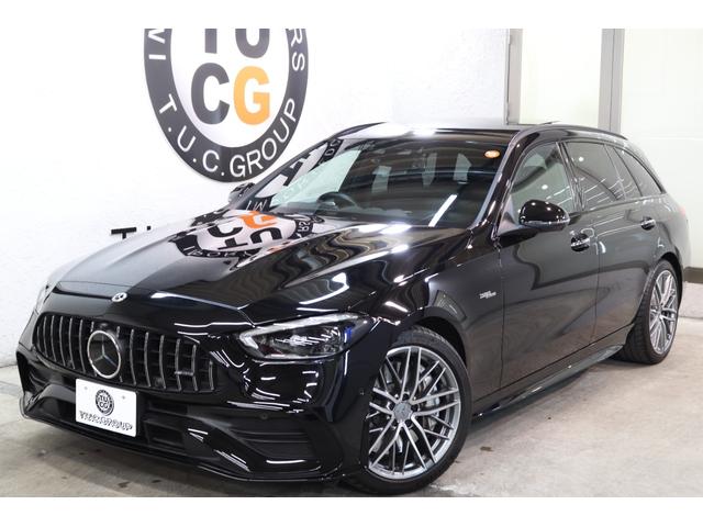 Cクラスステーションワゴン C43 4マチック AMGナイト&RSP BSG 現行 黒本革&ベンチレーター パノラマSR HUD MBUX/ARナビTV スマホ連携 ブルメスター 360カメラ AMGエアロ&19AW Rアクスルステア 2年保証付(12枚目)