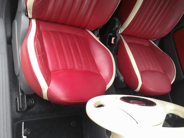 ５００ ペッレ　マイチェンモデル禁煙・１００台限定車ポルトローナフラウ社製レッドフル本革デザインレザーシート・白本革巻ステア＆スイッチ・Ｔベルト交換不要・ＴＶナビＥＴＣ・純正ＣＤオーディオ・デザイン専用アルミ取説記録（18枚目）