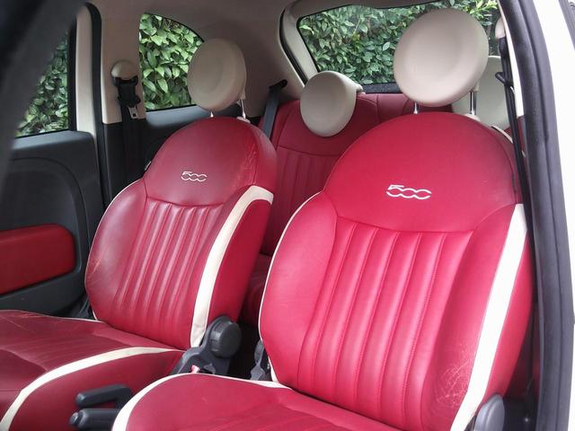 ５００ ペッレ　マイチェンモデル禁煙・１００台限定車ポルトローナフラウ社製レッドフル本革デザインレザーシート・白本革巻ステア＆スイッチ・Ｔベルト交換不要・ＴＶナビＥＴＣ・純正ＣＤオーディオ・デザイン専用アルミ取説記録（25枚目）