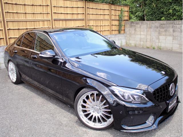 C200アバンギャルド AMGライン 右H C63スタイル キーレスゴー レーダーセーフティ 禁煙 黒アルティコレザーシート HDDナビ 地デジ バックカメラ FOCALスピーカー カールソン20インチアルミ 社外マフラー ローダウン(4枚目)