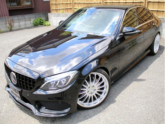 C200アバンギャルド AMGライン 右H C63スタイル キーレスゴー レーダーセーフティ 禁煙 黒アルティコレザーシート HDDナビ 地デジ バックカメラ FOCALスピーカー カールソン20インチアルミ 社外マフラー ローダウン(6枚目)