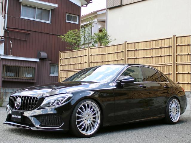 C200アバンギャルド AMGライン 右H C63スタイル キーレスゴー レーダーセーフティ 禁煙 黒アルティコレザーシート HDDナビ 地デジ バックカメラ FOCALスピーカー カールソン20インチアルミ 社外マフラー ローダウン(8枚目)