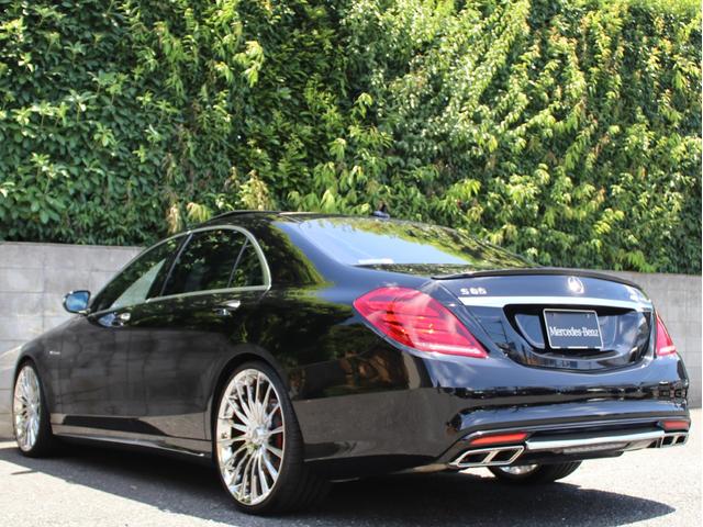 S550ロング S65スタイル シュレンザーマフラー 新品22インチアルミ 左H 正規D車 フルエアロ フロントリップ 後期ルックグリル レッドキャリパー ローダウン 黒本革 パノラマルーフ 純正HDDナビ DTV(23枚目)