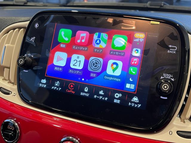 ５００ ツインエア　ドルチェヴィータ　クルーズコントロール　ガラスルーフ　Ｃａｒｐｌａｙ　Ｂｌｕｅｔｏｏｔｈ　リアパークセンサー　パドルシフト　純正１５インチアルミ　当店デモカー　新車保証継承（10枚目）