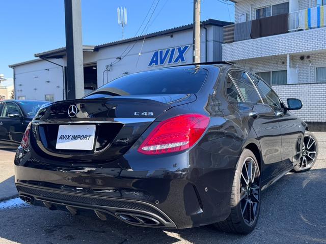 Ｃクラス Ｃ４３　４マチック　Ｖ６ツインターボ　前期最終　右Ｈ正規Ｄ車　エクスクルーシブＰＫＧ　パノラミックＲ　黒革　シートヒーター　純正ＨＤＤナビ地デジ　Ｂｕｒｍｅｓｔｅｒサウンド　Ｂカメラ＆ＰＴＳ　ＨＵＤ＆レーダーセーフティＰＫＧ　純正１９インチＡＷ　禁煙　１オーナー（2枚目）