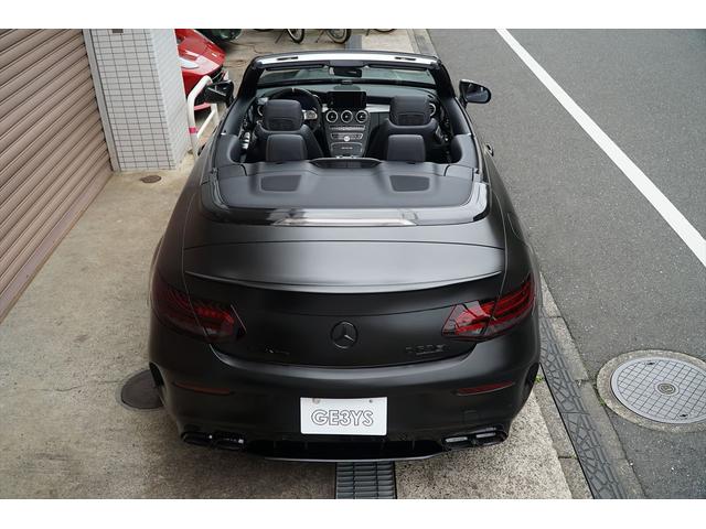 Ｃクラス Ｃ６３　Ｓカブリオレ　後期型　左ハンドル　ブラックアウト　マッドブラックラッピング　純正ナビＴＶ　ブルメスターサウンド　バックカメラ　ドラレコ　ＡＭＧ２０ＡＷ　メモリーパワーシート　シートヒーター　整備記録簿　ディーラー車（50枚目）