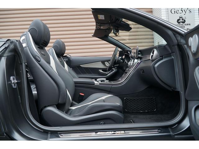 Ｃクラス Ｃ６３　Ｓカブリオレ　後期型　左ハンドル　ブラックアウト　マッドブラックラッピング　純正ナビＴＶ　ブルメスターサウンド　バックカメラ　ドラレコ　ＡＭＧ２０ＡＷ　メモリーパワーシート　シートヒーター　整備記録簿　ディーラー車（56枚目）