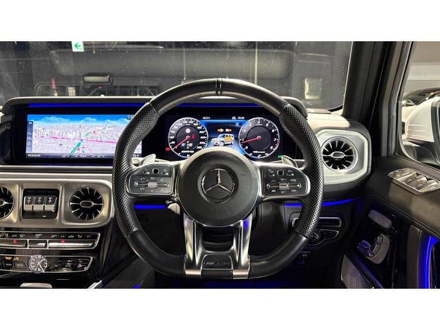 Gクラス G63 4WD アダプティブダンピングシステム Bカメラ キーレスゴー シートH 地デジ シートクーラー スマートキー アルミホイール 記録簿 レーンアシスト ドライブレコーダー アダプティブクルーズコントロール ナビTV 4WD ETC 本革シ(45枚目)