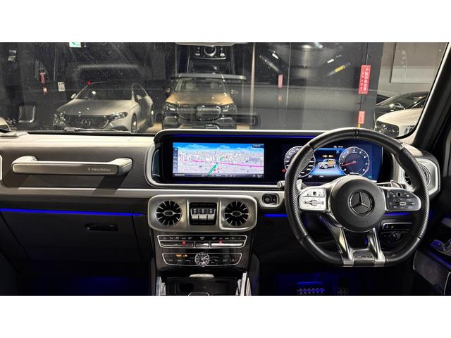 Gクラス G63 4WD アダプティブダンピングシステム Bカメラ キーレスゴー シートH 地デジ シートクーラー スマートキー アルミホイール 記録簿 レーンアシスト ドライブレコーダー アダプティブクルーズコントロール ナビTV 4WD ETC 本革シ(46枚目)