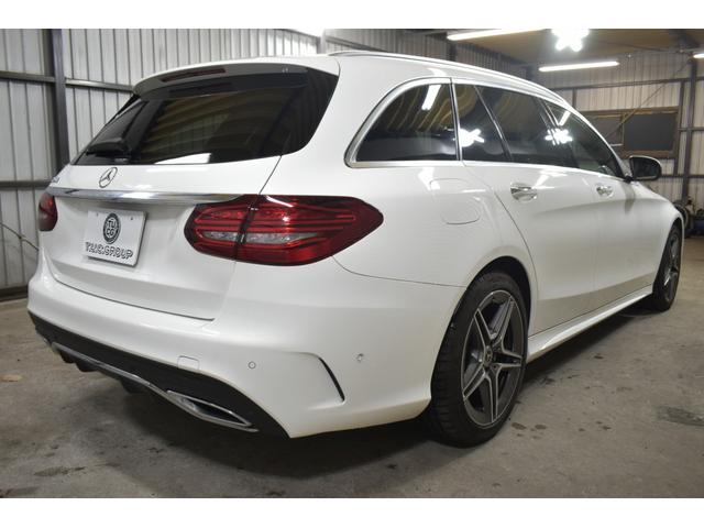 Cクラスステーションワゴン C220dステーションワゴンロレウスEDスポツプラP 後期型 レーダーSP 特別仕様 ヒーター黒革 BSM AMGエアロ18AW 液晶メーター HUD フットゲート MEコネクト 9速 地デジナビ バックカメラ エアサス LEDヘッドライト 2年保証(4枚目)