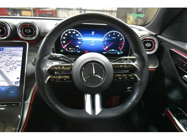 Cクラスステーションワゴン C200ステーションワゴンアバンギャルドAMGライン レザーEXC レーダーセーフティP ベーシックP 新型Cクラス ISG搭載 MEコネ パノラマサンルーフ ヒーター黒本革 ACC BSM AMGエアロ18AW HUD MBUX 360カメラ 2年保証(21枚目)