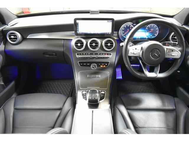 Cクラス C200ローレウスエディションスポーツプラスパック スポーツプラスP レーダーセーフティP 最終特別仕様 MEコネ ヒーター黒革 フットトランク ACC BSM キーレスGO HUD AMGエアロ18AW 液晶メーター ナビBカメラ 2年保証(3枚目)