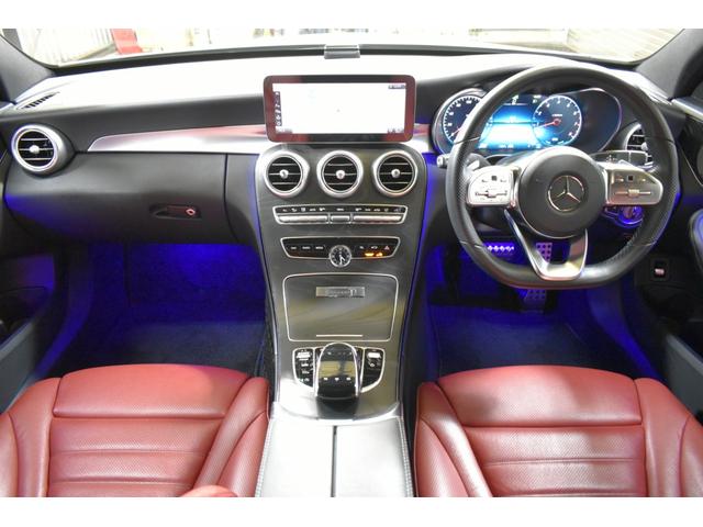 Ｃクラス Ｃ２００　ローレウスエディション　レザーエクスクルーシブ　スポーツ＋Ｐ　レーダーＰ　特別仕様　ＭＥコネ　９速　ヒータークーラー赤革　ＡＣＣ　ＡＭＧエアロ１８ＡＷ　液晶メーター　Ｆゲート　ブルメＳ　ＨＵＤ地デジ３６０カメ　２年保証（3枚目）