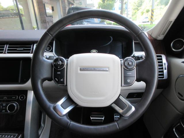3.0 V6 スーパーチャージド ヴォーグ 本革シート 純正ナビ 電動オートステップ アダプティブクルーズコントロール メリディアンサウンド プレミアムメタリック 2オーナー車 正規ディーラー車 右ハンドル 記録簿付(16枚目)