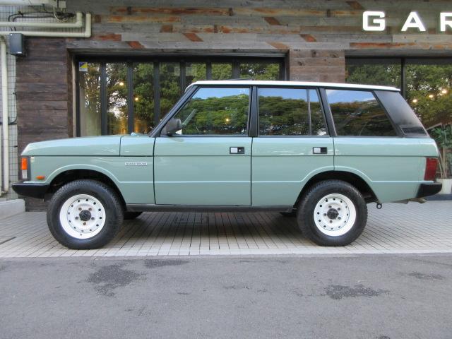 レンジローバー ベースグレード 本革 SR SWB 後期インテリア コイルサス換装 ブレーキマスターバック方式換装 ボディNewペイント ホワイトコントラストルーフ アルミ製アッパーゲート 天張新品生地張替済 正規D車 右H 記付(5枚目)