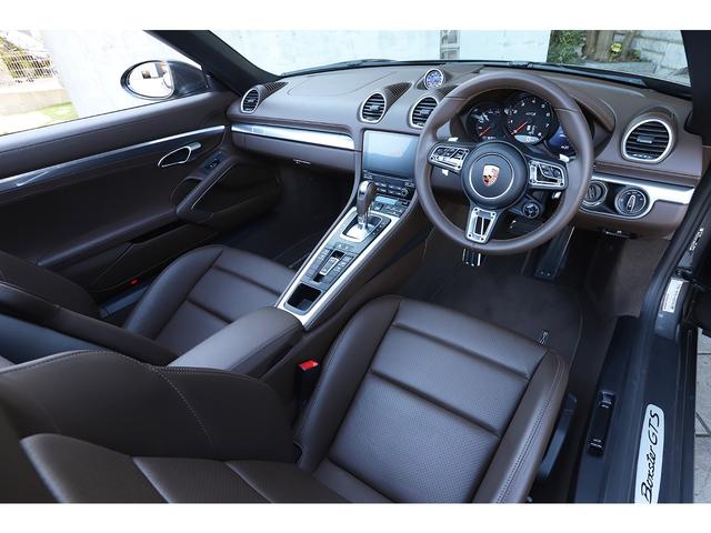 718ボクスター 718ボクスターGTS PDK スポーツクロノPKG 有償色アゲートグレー エスプレッソレザーインテリア ブラウン幌 純正20インチAW スポーツエグゾースト(9枚目)