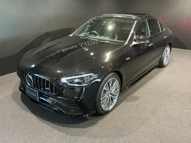 Ｃクラス Ｃ４３　４マチック　パノラミックスライディングルーフ　リアアクスルステアリング　１９インチＡＭＧアルミホイール　本革スポーツシート　ヘッドアップディスプレイ　ＭＢＵＸ　ＡＲナビ　アンビエントライトプレミアム（4枚目）
